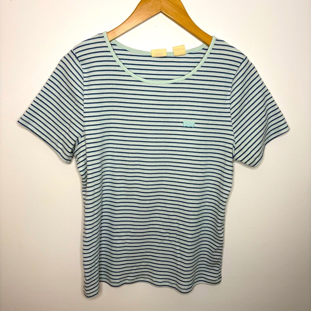 Levi’s Striped T-shirt Blue Women’s XL Baby Tee Round Neck